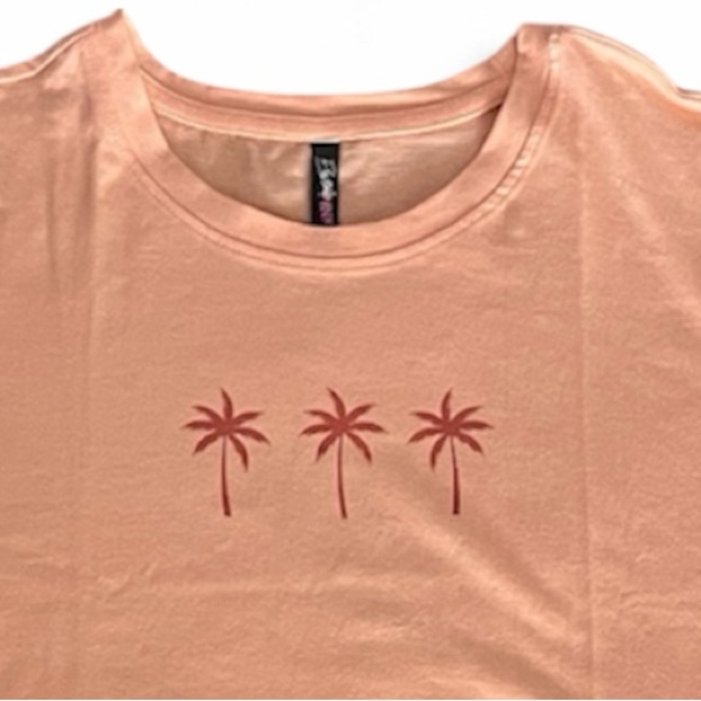 🔥🔥🆕PEACH T-SHIRT PALM TREES ALOHA - Picture 3 of 5